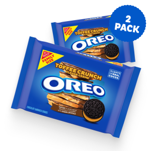 Toffee Crunch Creme With Sugar Crystals Chocolate Sandwich Cookies, Family Size